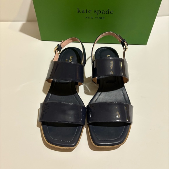 Kate Spade Merritt Sandals navy and gold - Picture 7 of 12